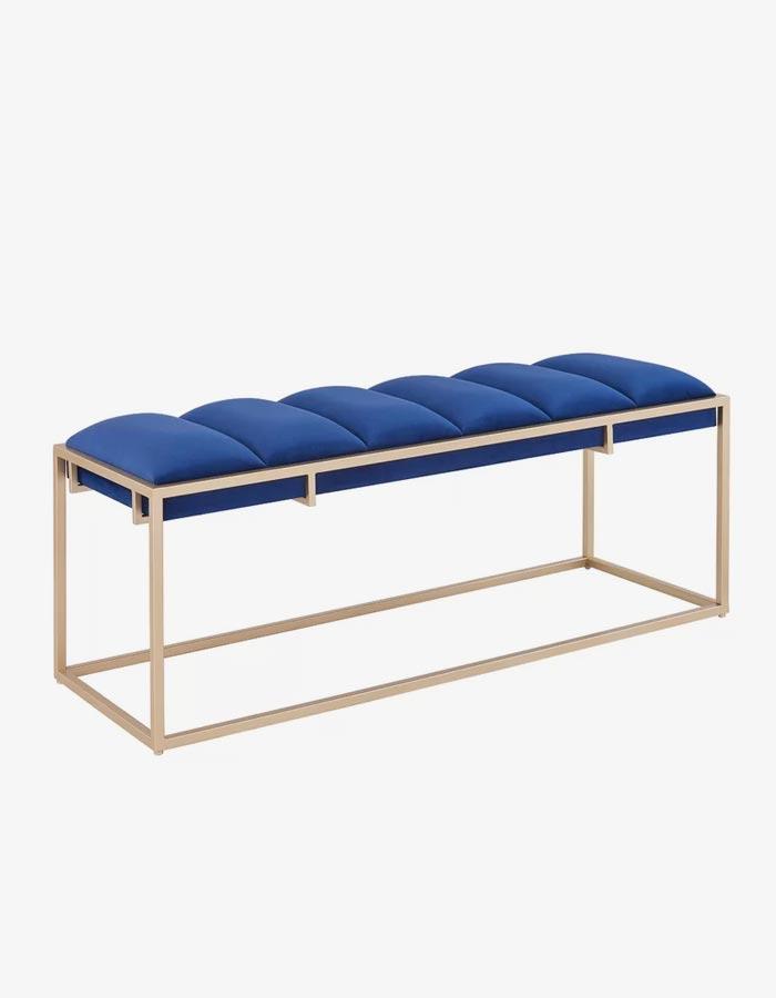 Asphire Lacivert Kadife Bench